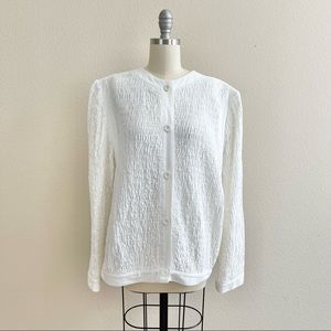 Vintage Gene Ewing Bis White Wrinkled Cotton Jacket